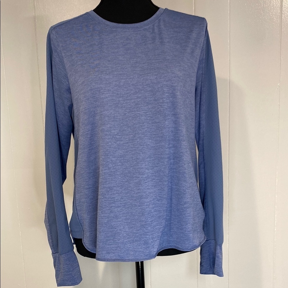 Avia Top Long Sleeve Breathable Thumbholes Athleisure Athletic Blue Size 8-10